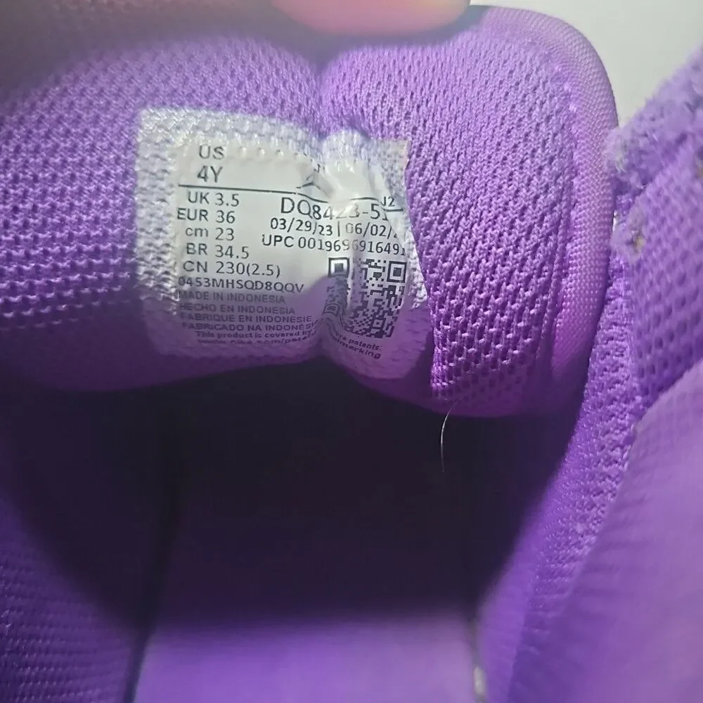 Nike Youth Purple Venom Air Jordans Hitops 4Y